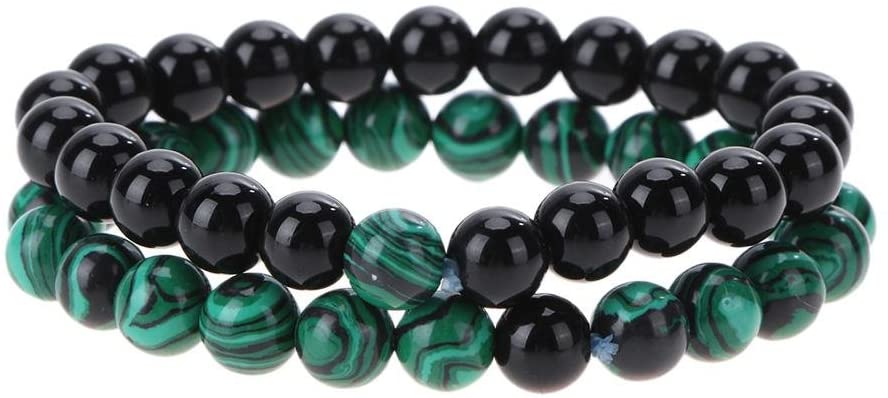 malachite Everpert 2pcs/Set Couple Bracelets  Beaded Lovers Men/Women Jewelry