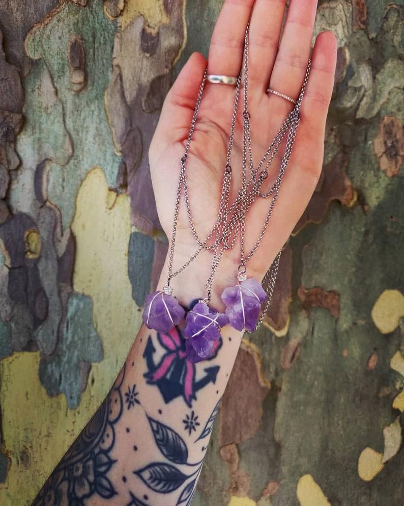 amethyst stone necklace