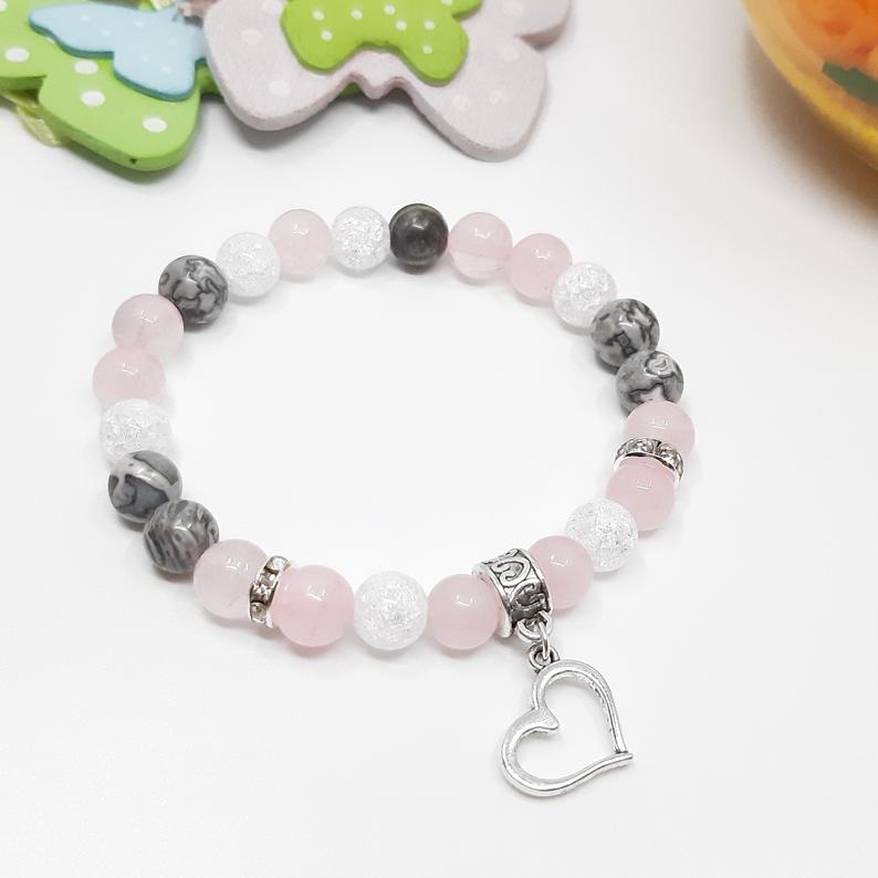 Rose quartz bracelet Jasper gemstone