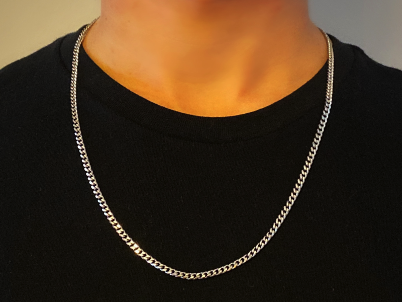 Silver plate chain for men high quality