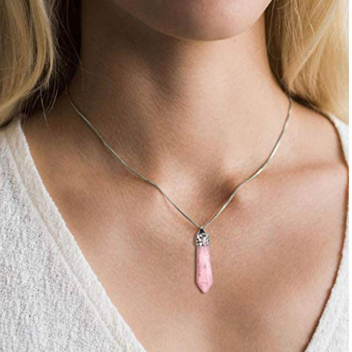 Rose quartz necklace