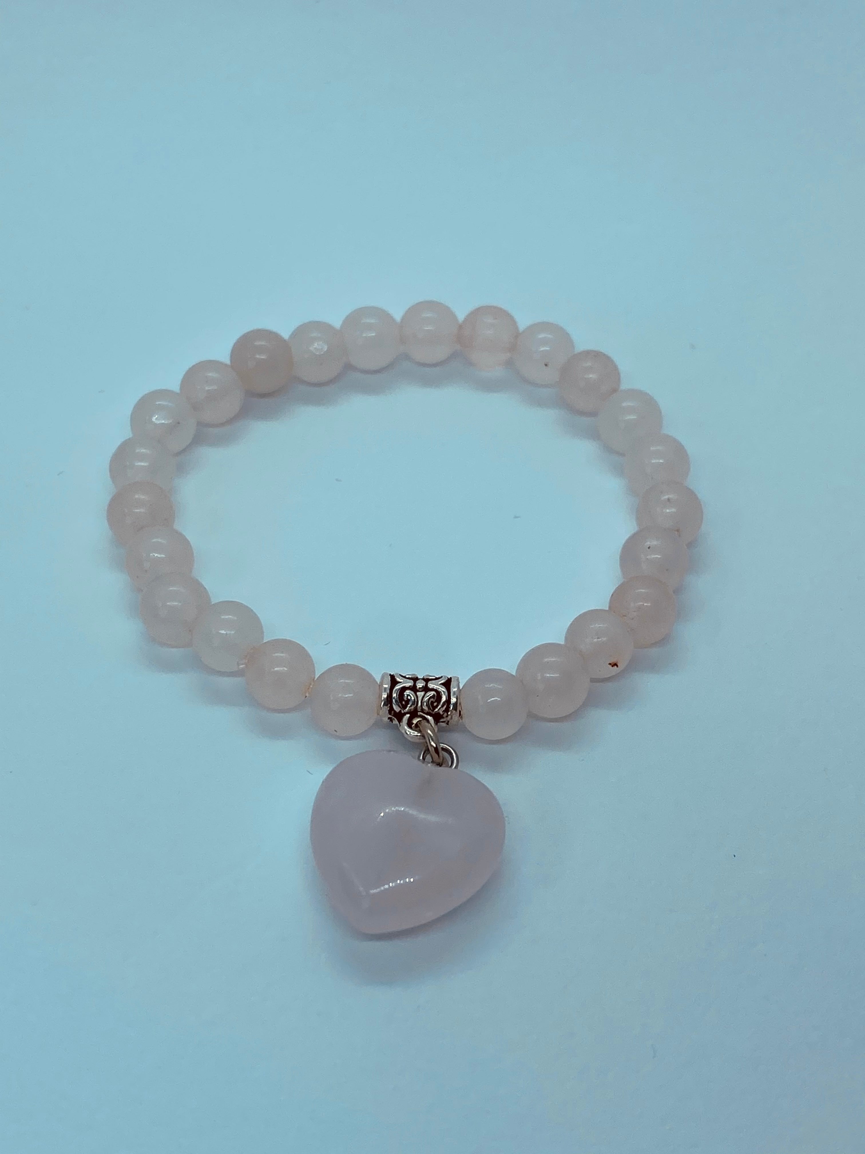 Heart design rose Quartz stone bracelet