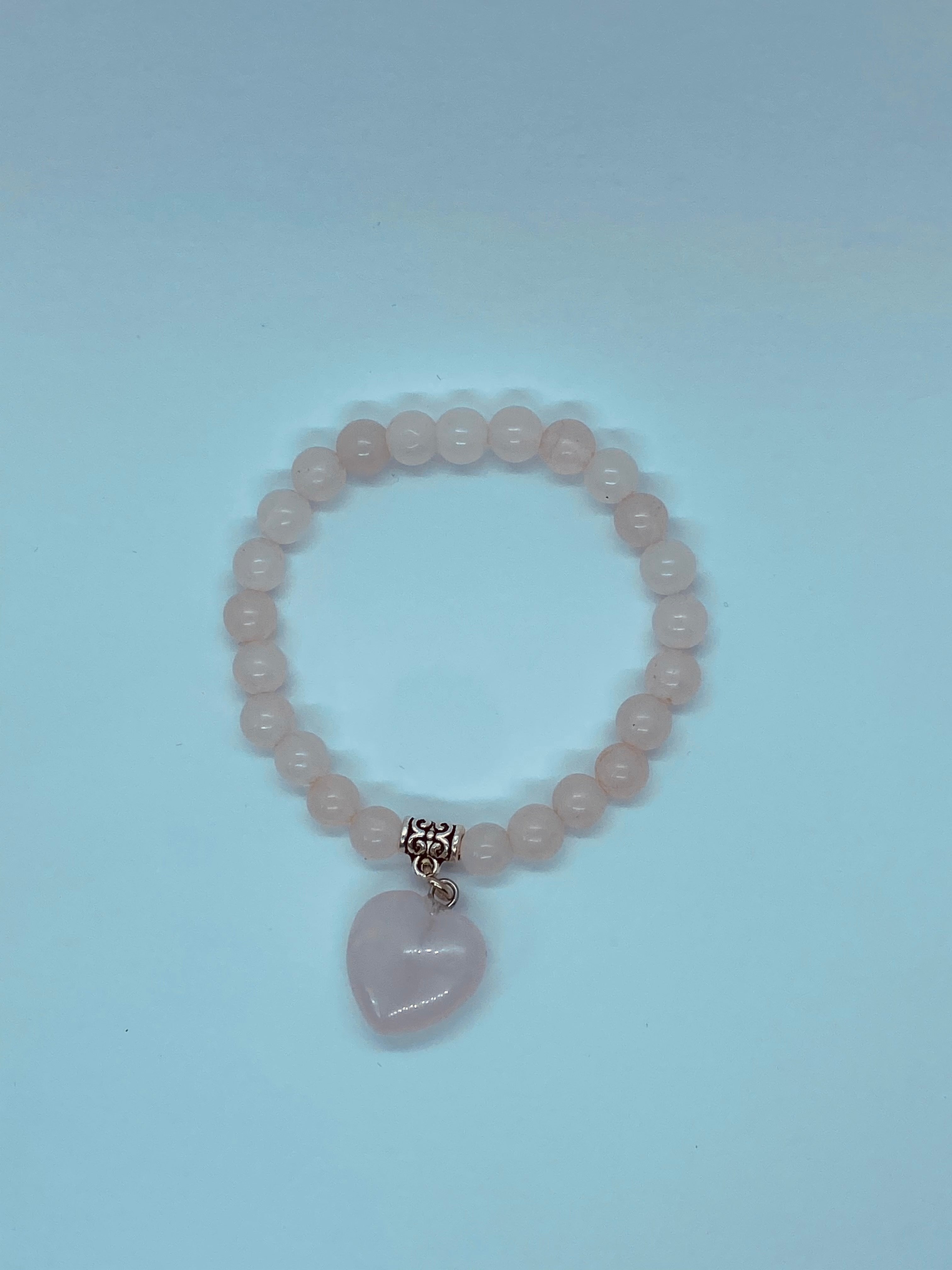 Heart design rose Quartz stone bracelet