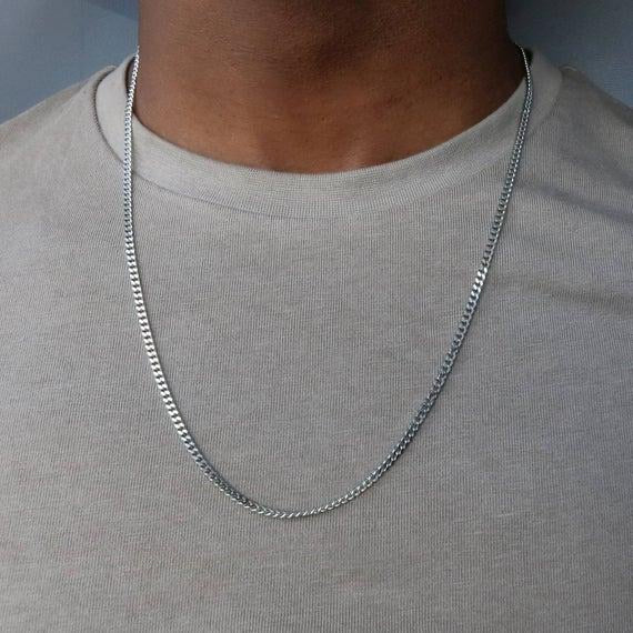 Silver plate chain for men high quality