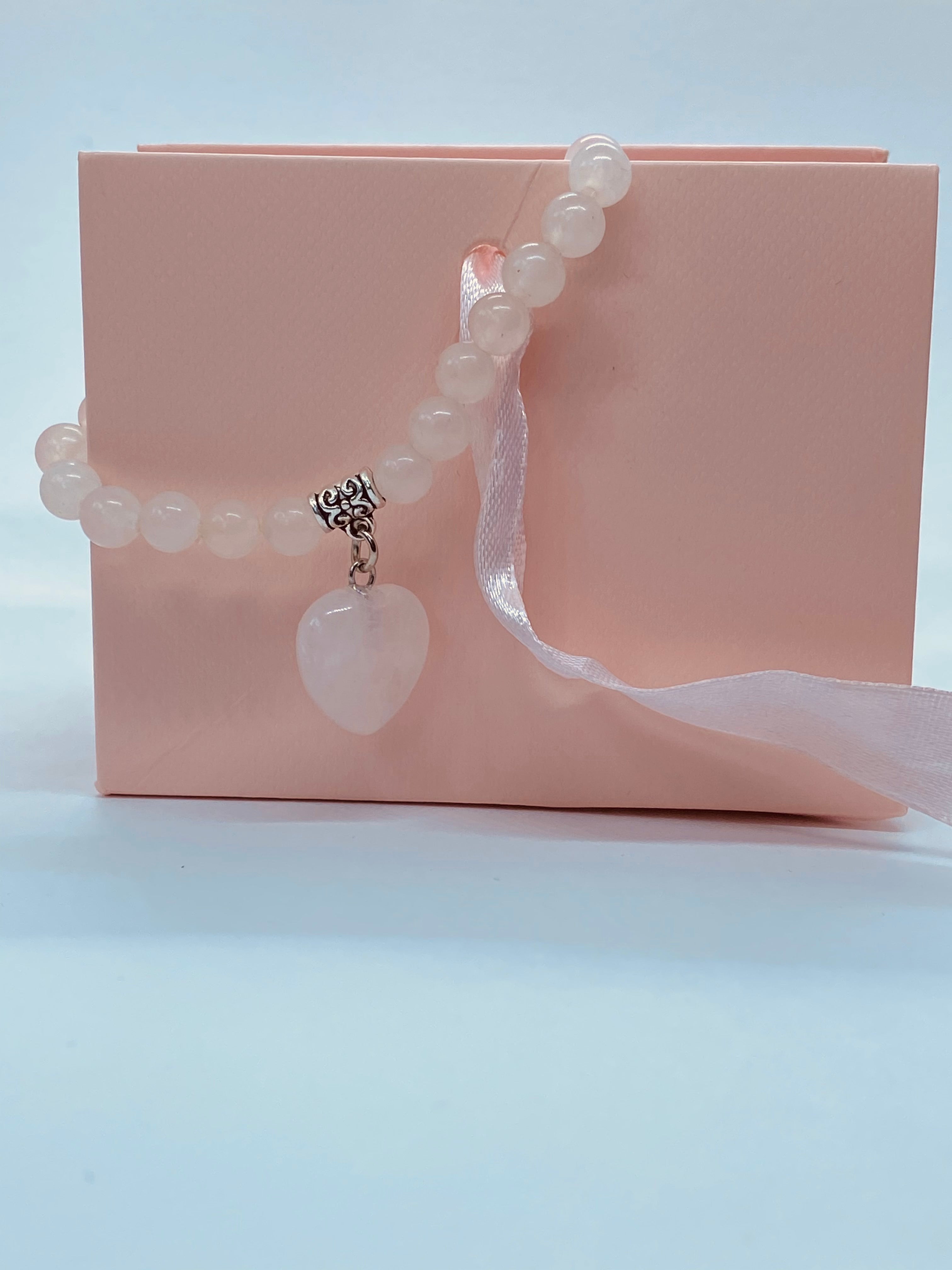 Heart design rose Quartz stone bracelet