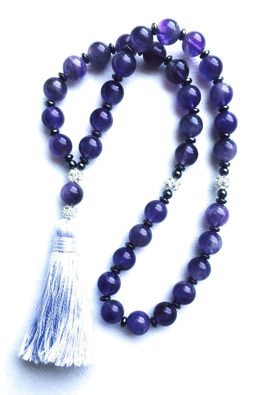 Mesbaha (tasbih) islamic praying beads amethyst gemstone