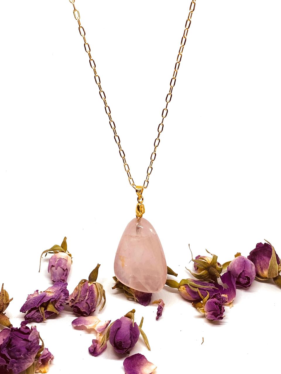 Rose quartz necklace