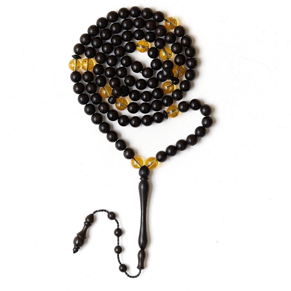 Onyx and citrine tasbih