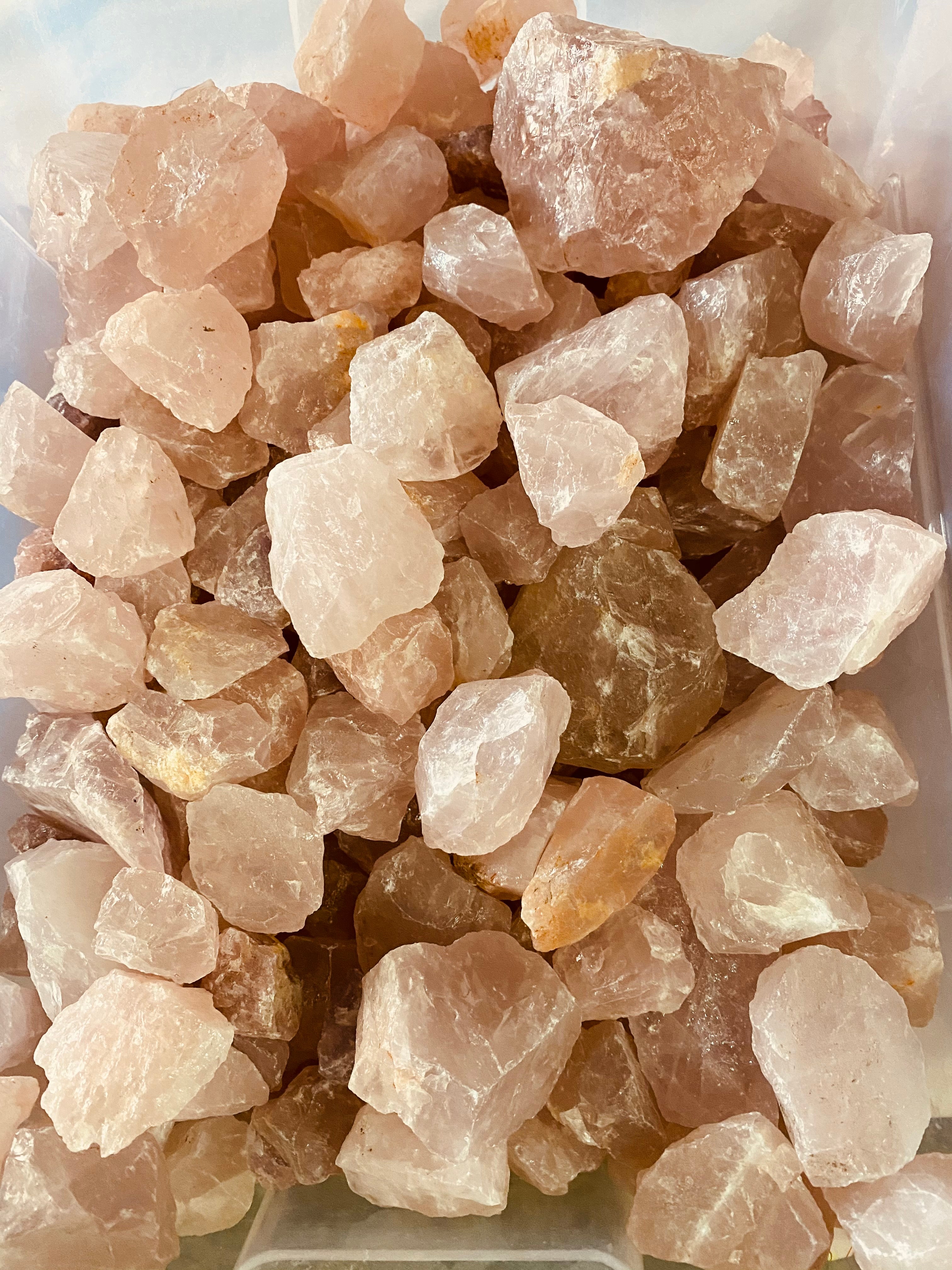 Natural rose quartz rock stone