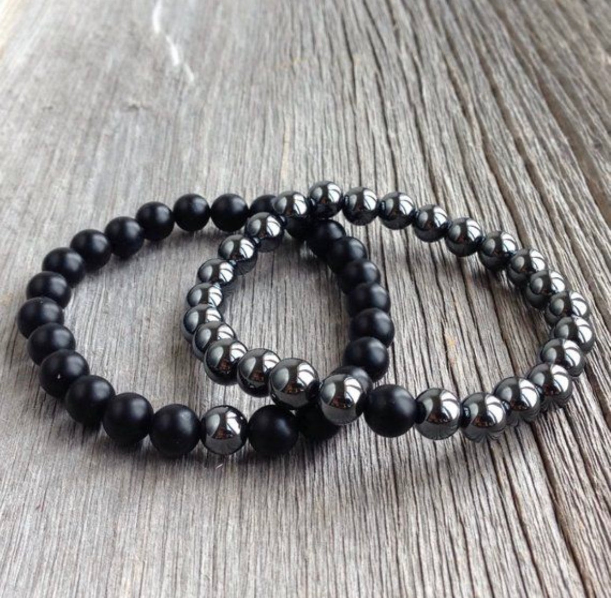 Hematite - onyx bracelet