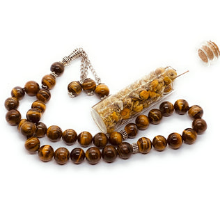 Tiger eye Mesbaha (tasbih) islamic praying beads tiger eye gemstone