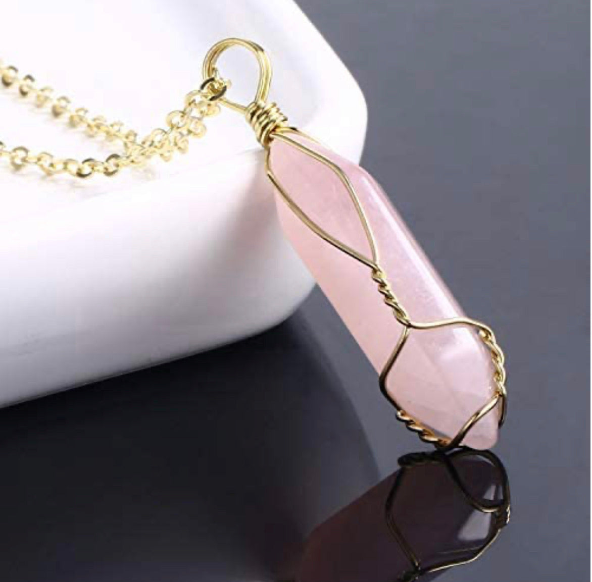 Rose quartz necklace