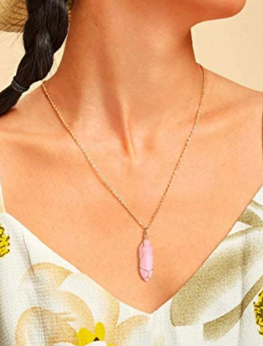 Rose quartz necklace