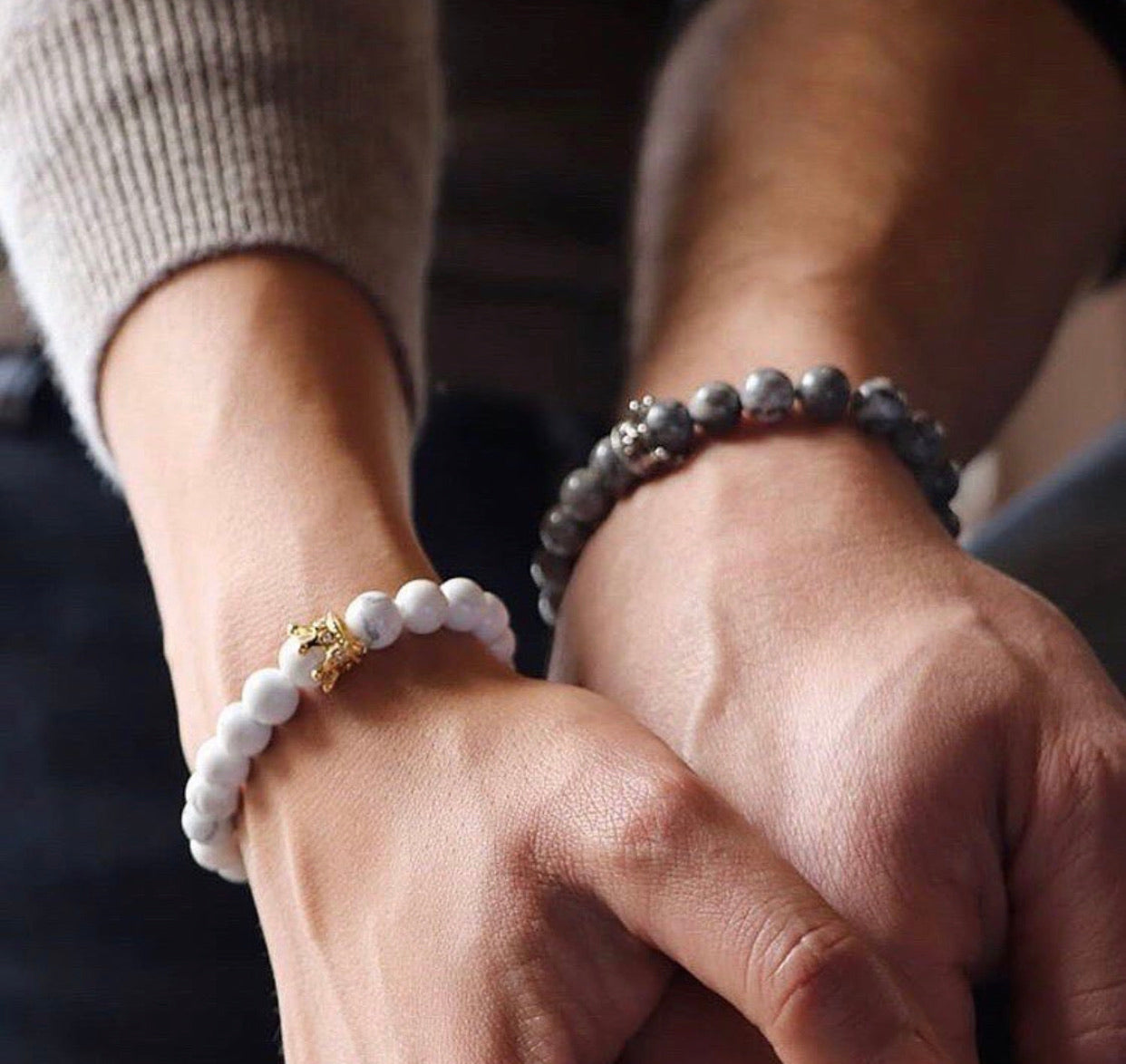 White and black stone bracelet