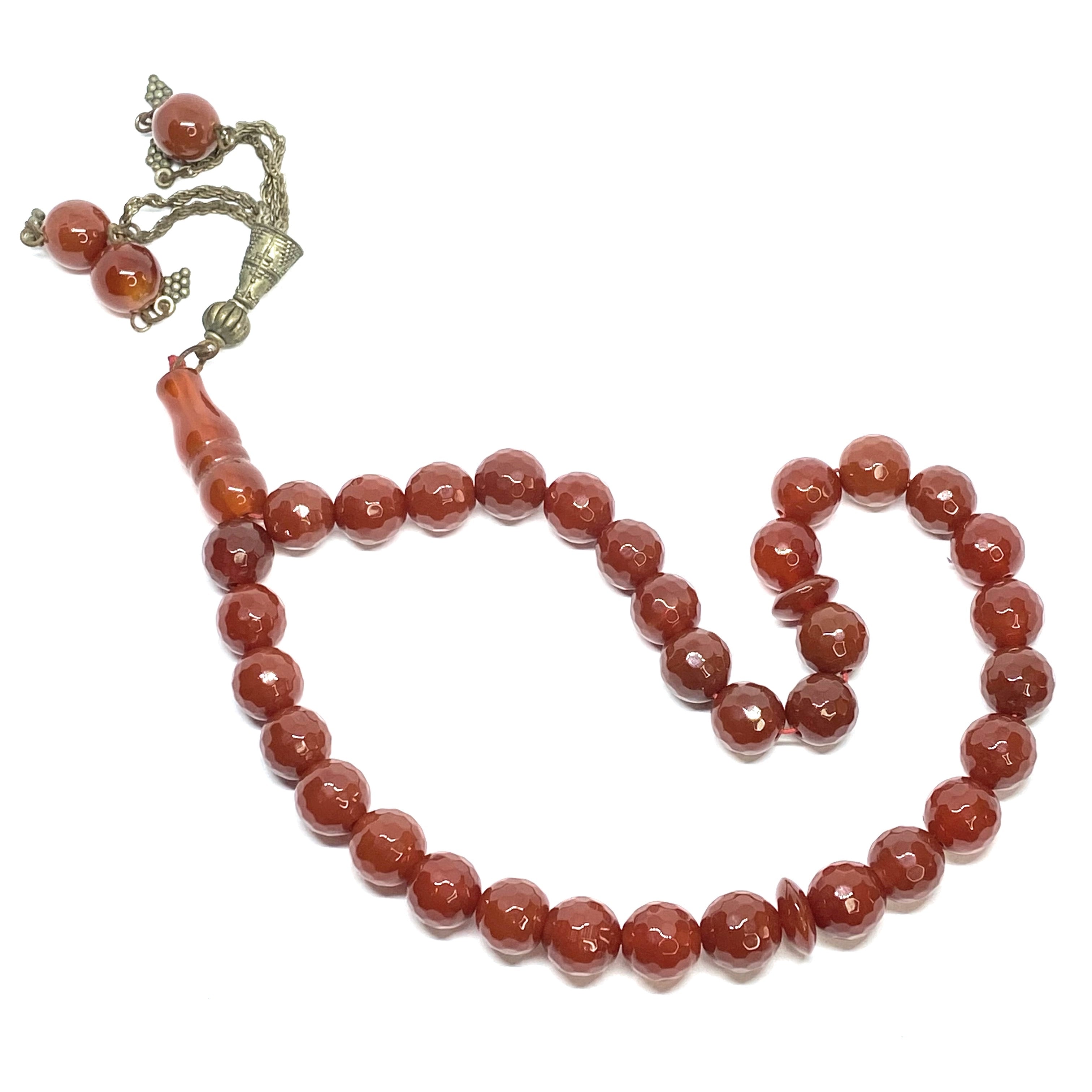 Red agate Mesbaha (tasbih) islamic praying beads red agate gemstone